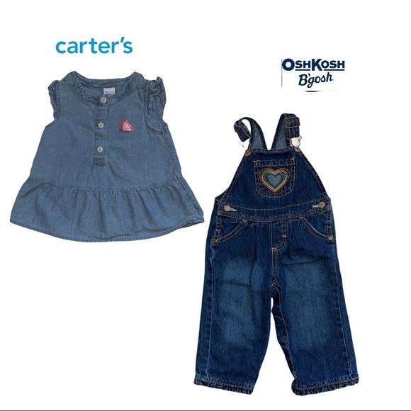 Carter's Other - Carter’s 18mts Sundress / Baby B’josh Overalls